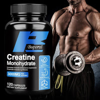 Creatine Monohydrate - Sports Supplement To Help Support Muscle Growth,Improves Performance - 120 Capsules ﻿